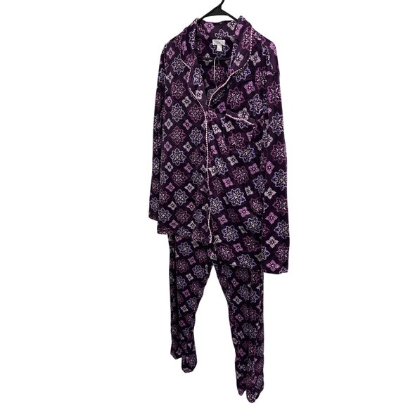 Secret Treasures NWT Plum Purple Floral Pajama Set Button Up Top SZ 3XL - Picture 3 of 15